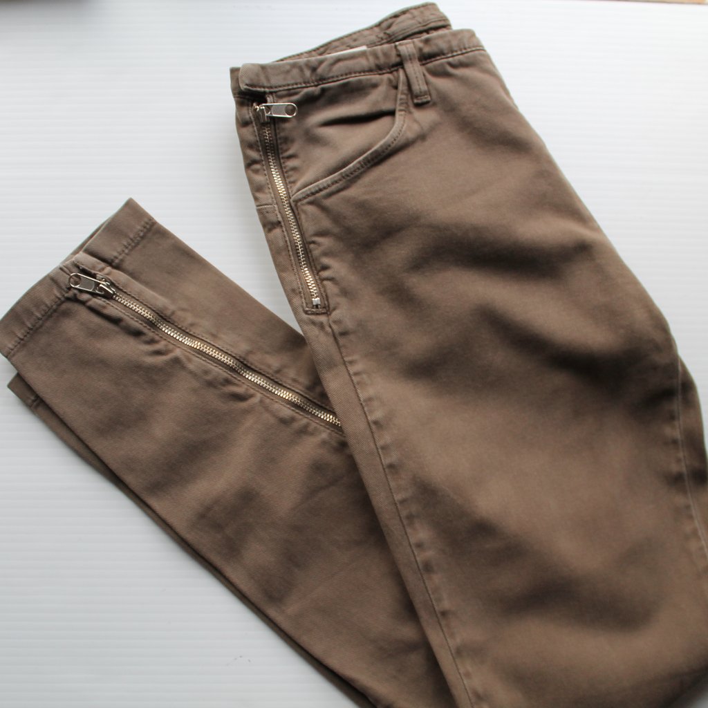 Mm6 Maison Margiela Skinny Cotton Zipper Pant Size Us 2/ It 38